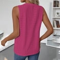 thumbnail image 4 of ZunFeo Womens Eyelet Sleeveless Blouse Loose Fit Tank Top for Summer, Casual Knit Comfortable Top, Hot Pink,Size M, 4 of 9