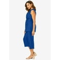 thumbnail image 3 of Jessica London Women's Plus Size Two Piece Sleeveless Tunic Top Capri Pants Linen Blend Set, 3 of 3