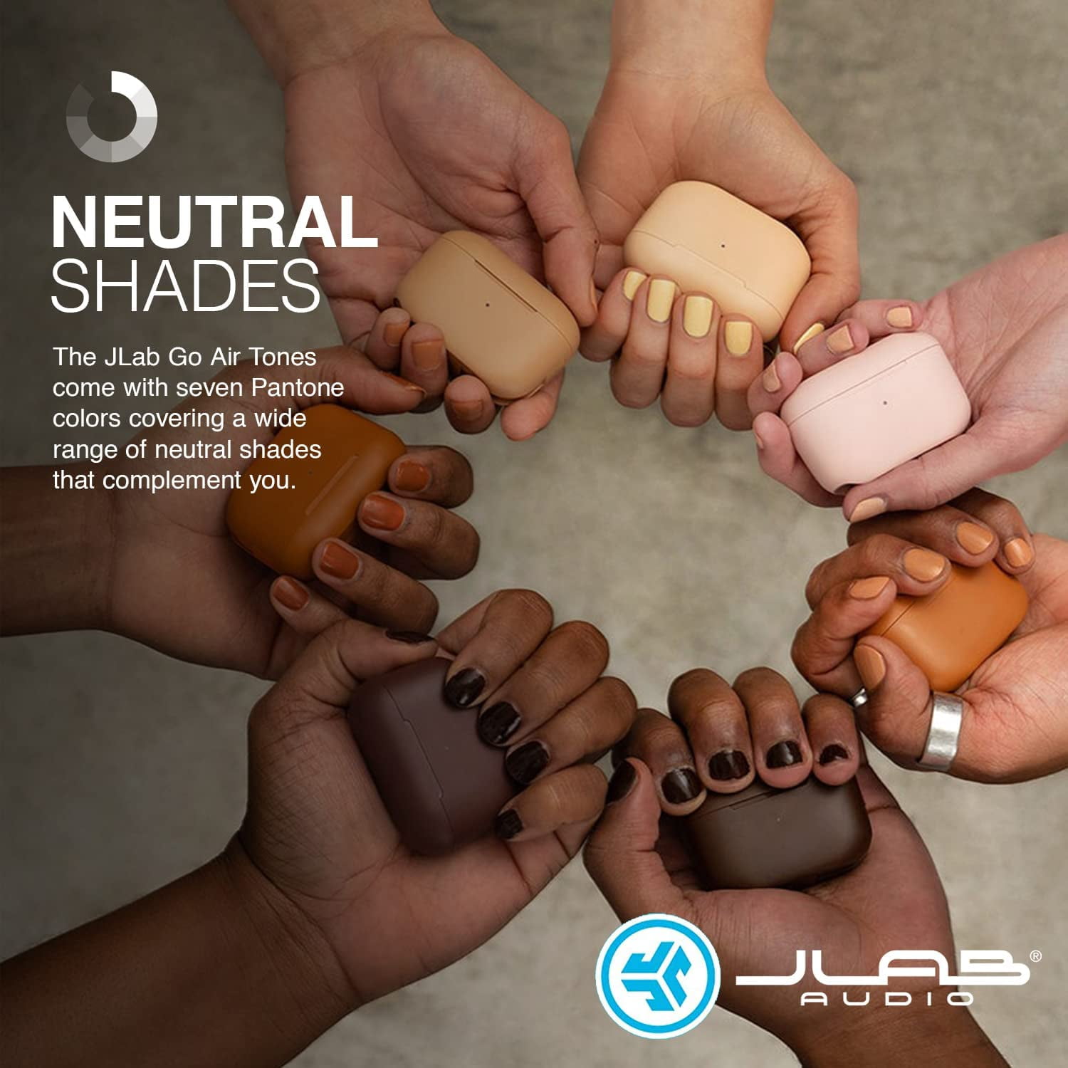 JLab Go Air Tones True Wireless Earbuds Designed with Auto On and Connect, Touch Controls, 32+ Hours Bluetooth Playtime, EQ3 Sound, and Dual Connect, Natural Earthtone Color (728 N)