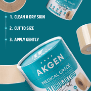 AKGEN Hydrocolloid Roll for Wound Care, Cut-to-Size Extra Large Self-Adhesive Patch Bandage, Ultra-Absorbent, Flexible & Waterproof, 2 in x 19.7 ft