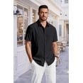 thumbnail image 2 of COOFANDY Mens Short Sleeve Dress Shirt Non Iron Stretch Button Down Shirt Business Casual Comfort Soft, 2 of 6