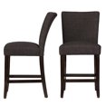 thumbnail image 2 of Chelsea Lane Counter Height Linen Dining Chairs, Set of 2, Dark Gray, 2 of 6