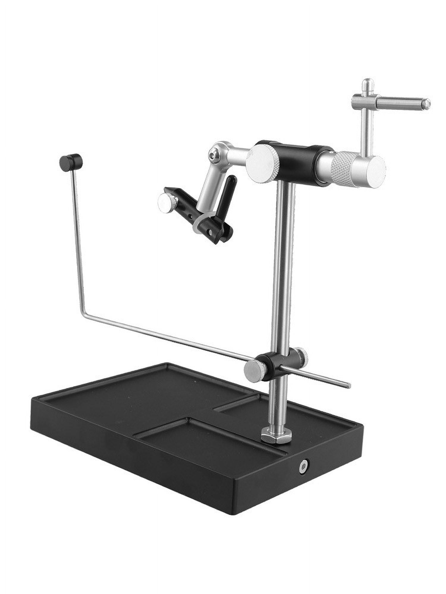 YAAQII for Premium Fly Tying Vise Rotary Tool with 360-Degree Rotation for Fishing Flies Jig Lures - Aluminum Alloy Base, Stainless Steel Construction, Bobbin Holder, Black 16x12x21cm