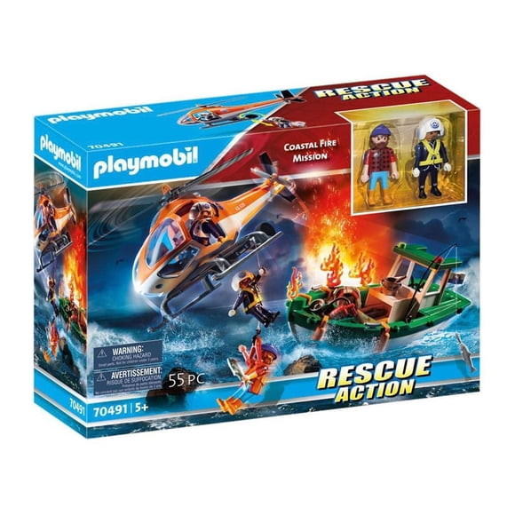 Coastal Fire Mission Playmobil Rescue Action 55 Piezas