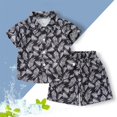 thumbnail image 2 of Edvintorg Toddler Boy Summer Outfits Holiday Hawaiian Short Sleeve Button Down Shirt Short Sets Cotton Kids Clothes Boys 1-8 Years, 2 of 3