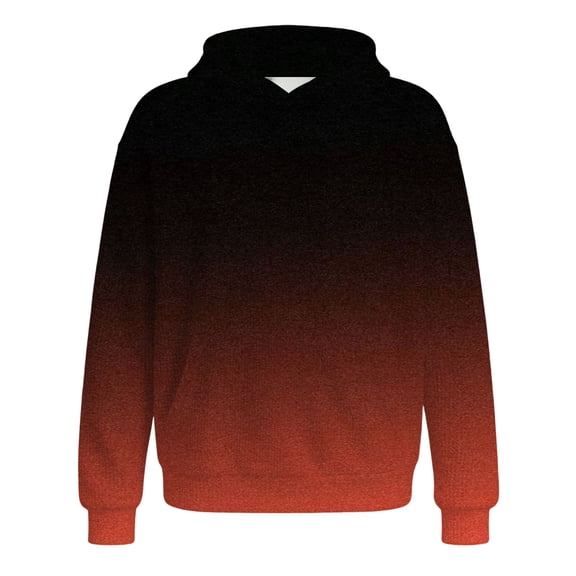 BOOMNY Kids Boys Hoodie Gradient Color Long Sleeve Waffle Hoodies for Child Fashion Fall Winter Hooded Sweatshirts with Pocket