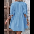 thumbnail image 4 of Vestido Informal de Verano 2025 para Mujer, de Corta, Corte A, con Lazo y Lazo Al Frente, Estilo Babydoll, Holgado y . Azul S, 4 of 10