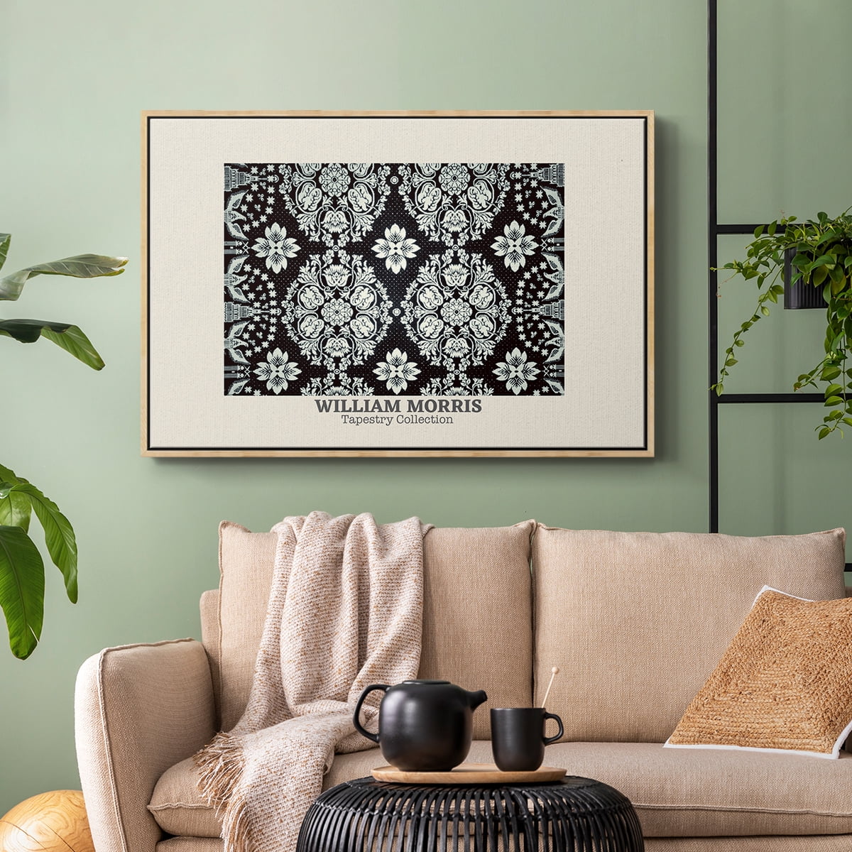Vintage Abstract Print-XLVII Framed in Natural Wood Wood Gallery Wrapped Canvas 25 in. x 37 in.