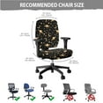 thumbnail image 5 of FKELYI Vintage Planet Star Moon Print Office Chair Slipcovers with 2 Piece Armrest Covers Washable Anti-Dust Computer Chair Protective Cover for Armchair Removable Decoration, 5 of 7