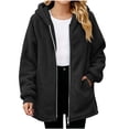 thumbnail image 2 of Ndbuld Girls Fleece Zip up Hoodie Jacket with Pockets Children's Winter Solid Color Leisure Fashion Fleece-lined Warmth Long Sleeve Hooded Casual Outwear Jackets Kids 5-15Years, 2 of 9