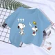 thumbnail image 3 of Camiseta de verano 2024 de Snoopy, camiseta de algodón para niño y niña, camiseta de Charlie Brown y Peanuts, camisetas de manga corta con dibujos animados para niños y niñas, 3 of 5