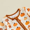 thumbnail image 6 of Cjfdfy Newborn Baby Boy Girl Halloween Outfit Romper Casual Scarecrow Pumpkin Print Zip Front Crew Neck Long Sleeve Jumpsuit For Fall Halloween Pumpkin Fall Winter Outfit, 6 of 9