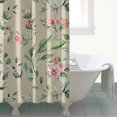 thumbnail image 4 of Waterproof Pink and White Gouache Floral Pattern Shower Curtain 72x72 Inch Boho Style Polyester Unique Shower Curtain for Bathroom Hotel Home Decor with 12 Plastic Hooks, 4 of 5