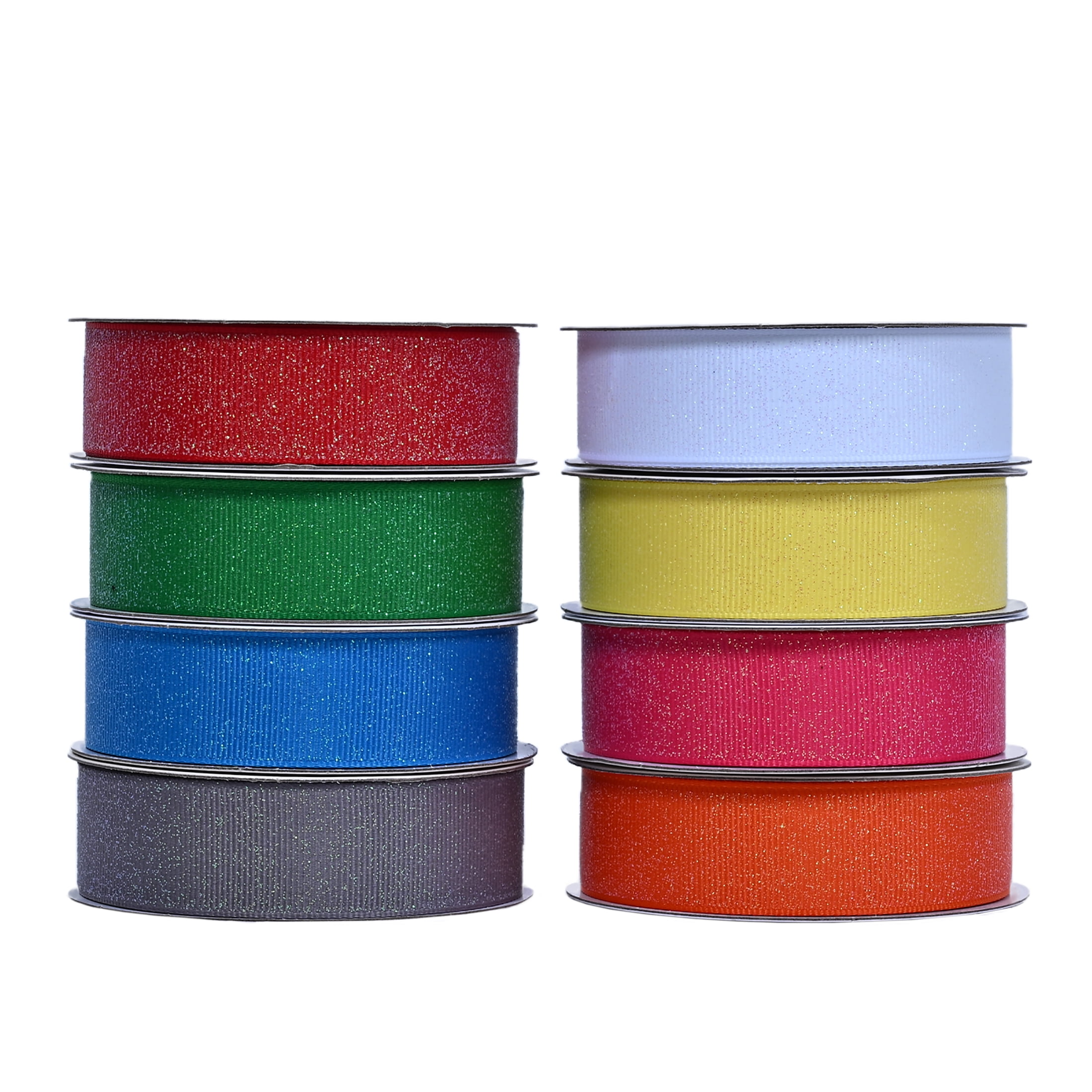 Gwen Studios 7/8" White Sparkle Grosgrain Ribbon, 3 Yards