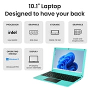 CHIBBS Kids Portable Laptop Computer Powered by Windows 11 Intel, 8gb Ram+ 128gb Rom, 10.1 Inch Personal Laptop Computer, HDMI, USB, Bluetooth, Wi-Fi, Blue
