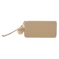 thumbnail image 4 of Unique Bargains 1 Pc Coin Purse Wallet Portable Rhombus Check Wristband Plush Pom Zip Coin Purse Pouch Khaki, 4 of 5