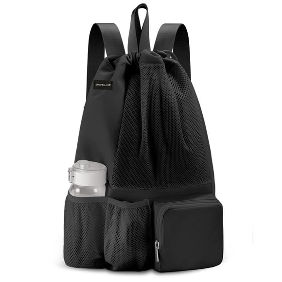 Mochila BAVELOE - Bolsa de natación con bolsillo húmedo, color negro