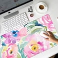 thumbnail image 5 of Floral Desk Mat, Extended Desk Pad Mat, Large Mouse Pad for Desk, Waterproof Computer Mat with Edge Stitching, 2 MM Thickness Keyboard Mat with Non-Slip Rubber Base for Office, 5 of 5
