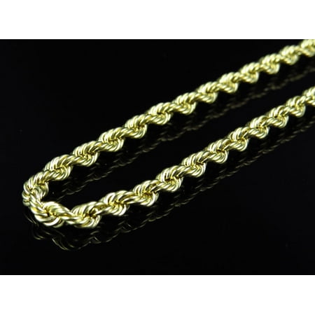 Hollow Rope Chain 4.0 MM in 1/10th 10K Yellow Gold  - Length Necklace