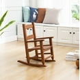 thumbnail image 3 of BplusZ Child's Paint Wood Rocking Chair Porch Rocker Indoor, Brown, 3 of 7