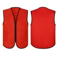 thumbnail image 6 of Toptie Supermarket Uniform Vest Zipper Volunteers Event Vest Unisex Waistcoat-Red-XL, 6 of 7