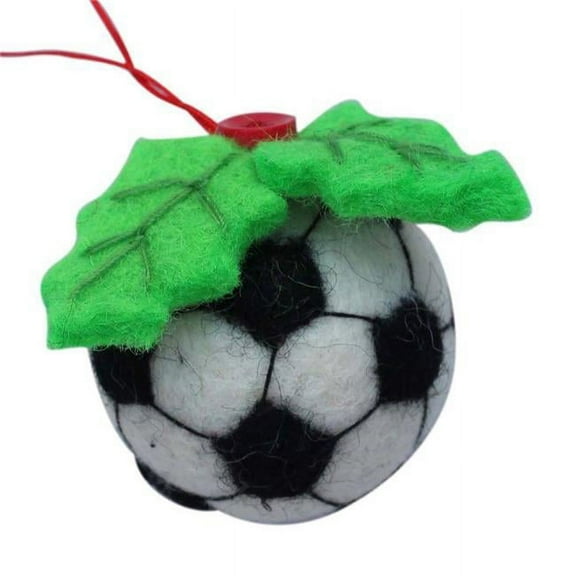 Global Groove GLG50036-01-241457 Handmade Soccer Ball Felt Ornament