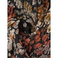 thumbnail image 5 of INSPIRE CHIC Chiffon Floral Skirt for Women's High Waist A-Line Ruffle Hem Pleated Casual Maxi Skirts XS Black, 5 of 6