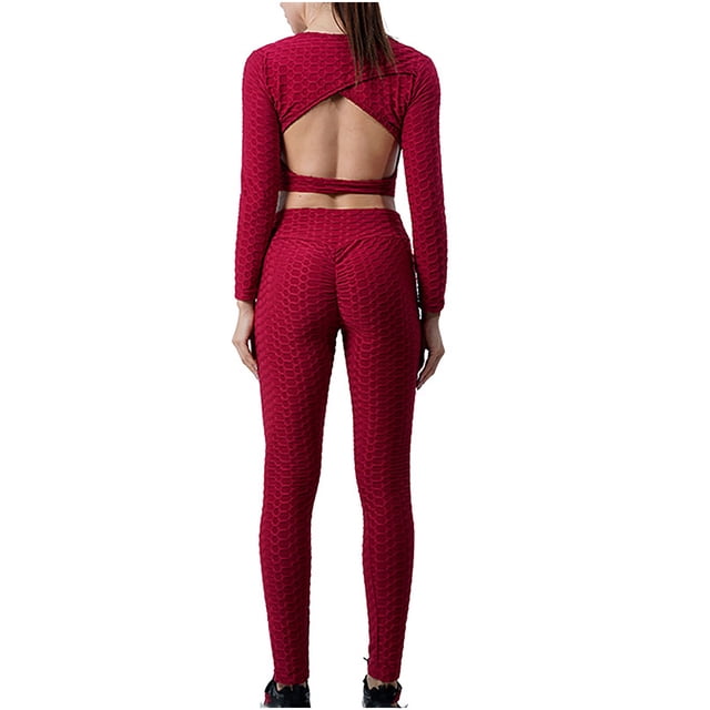 Mujeres Acanalado Crop Tank Pantalones cortos de cintura alta Conjuntos de yoga Conjuntos Sartenes Top Traje de dos piezas Hollow Out Fridja fhjkhfk457081