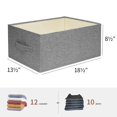 thumbnail image 2 of Cubos de almacenamiento Tulinstiraga de lino plegables, 3 unidades, grandes, color gris, 2 of 9