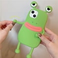 thumbnail image 3 of Funda para iPhone13 6.1"Caricatura de Silicona Lindo 3D Diversión Fresca Boca de Salchicha Rana Funda de Silicona para Teléfono, Niños Niñas Adolescentes Carcasa de Personaje Animal a Prueba de Golpes Fundas Divertidas y Elegantes para iPhone13, Verde ER, 3 of 5