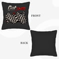 thumbnail image 6 of Set of 2 Throw Pillow Covers 18x18in - Black Background with Racing Checkered Flag & " Get it on the track " in Bold Red - Perfect for Couch Bed Car, 6 of 8