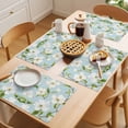 thumbnail image 5 of Flower Floral Placemats Set of 6 Country Branch Leaves Watercolor Blue Place Mats Indoor Wipeable Table Mats Washable Cloth Dining Table Placemats for Kitchen Holiday Party Home Decor 13x19 Inch, 5 of 9