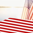thumbnail image 6 of Red and White Striped Tablecloth, Plastic Disposable Table Cover Carnival Theme Party Tablecloth for Movie Night Birthday Holiday Party Picnic Decoration 53 x 107 Inch -1 PCS, 6 of 9