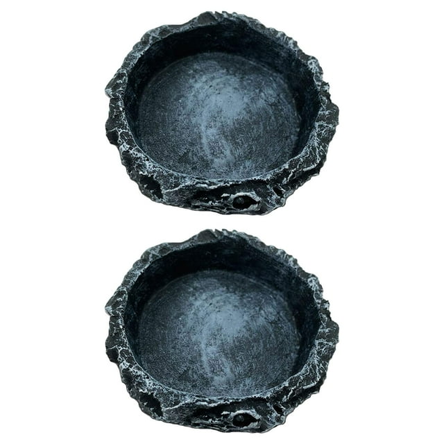 Plato De Agua Para Reptiles Yuyangstore 2 Piezas Plato De Alimentación De Resina