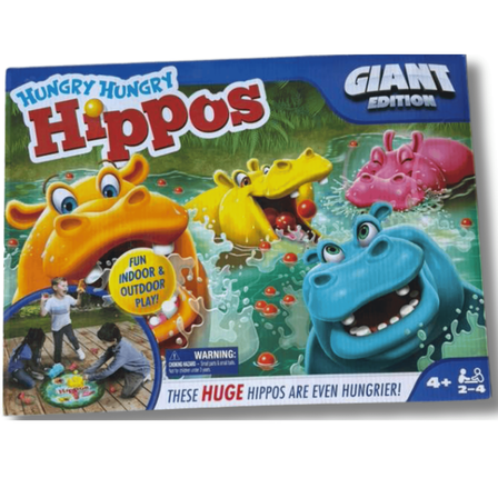 Hasbro Hungry Hungry Hippos Giant Edition Game, Fun Indoor and Outdoor Family Game for Kids Ages 4 and Up