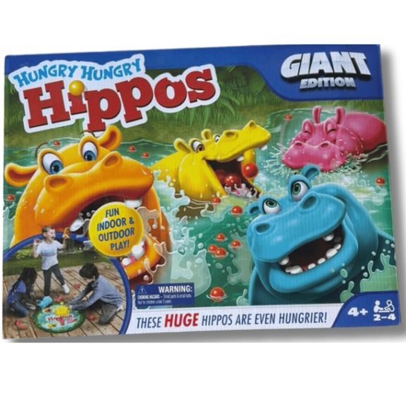 Hasbro Hungry Hungry Hippos Giant Edition Game, Fun Indoor and Outdoor Family Game for Kids Ages 4 and Up