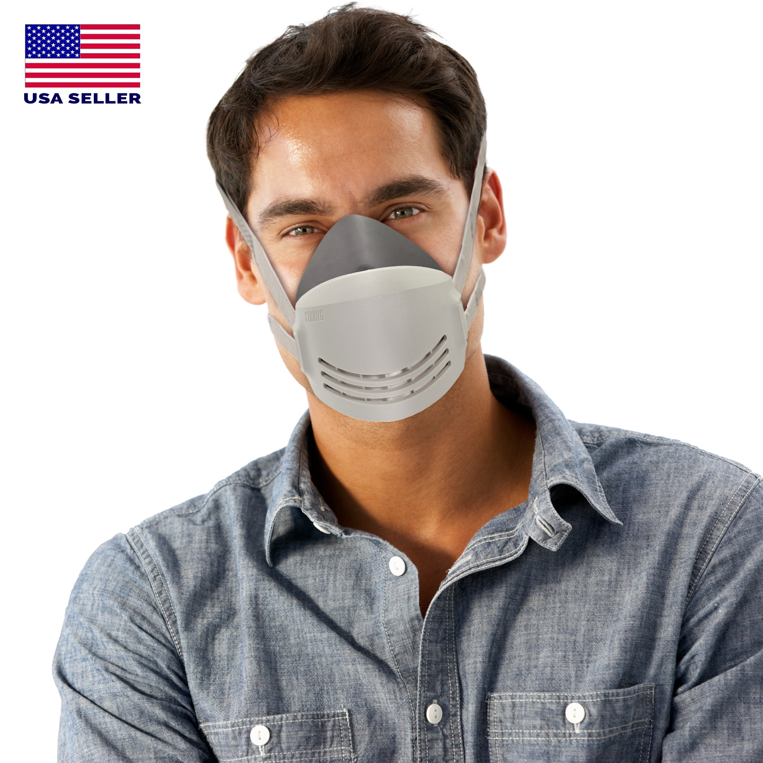 Reusable Respirator Mask with 7 Filters  Half Mask Respirator for Woodworking, Welding, Polishing Painting and Work Protection  Comfortable Quick-Release Headband and Dual Filtration