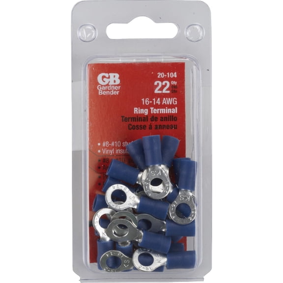 Gardner Bender 20-104 22PK 8-10 Ring Terminal, Blue