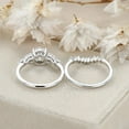 thumbnail image 5 of Elise Jewel 14K White Gold Plated Rings - 1.9 Ct Round Cut Lab Created Diamond Ring - Engagement Ring Bridal Set Anniversary Gifts - Cluster Diamond Wedding Silver Rings - Valentine Proposal Rings, 5 of 5