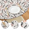 thumbnail image 4 of Beige Baseballs with Hearts Pattern Round Fitted Tablecloth with Elastic Edge,Dining Table Cover Waterproof,Outdoor Round Tablecloth for Camping,Dining,Indoor and Outdoor, 4 of 7