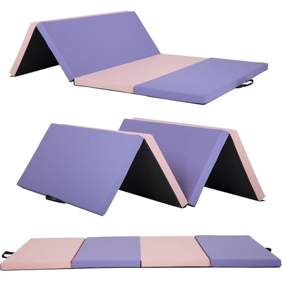 PayLessHere 4'x6' Multicolor Gymnastics Mat - Foldable PU Leather for Tumbling/Yoga Indoor/Outdoor