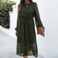 thumbnail image 4 of Promotions d'Été! Aqestyerly Robe Décontractée Mode Femme Col Rond Couleur Unie Manches Longues Longueur Genou, 4 of 6