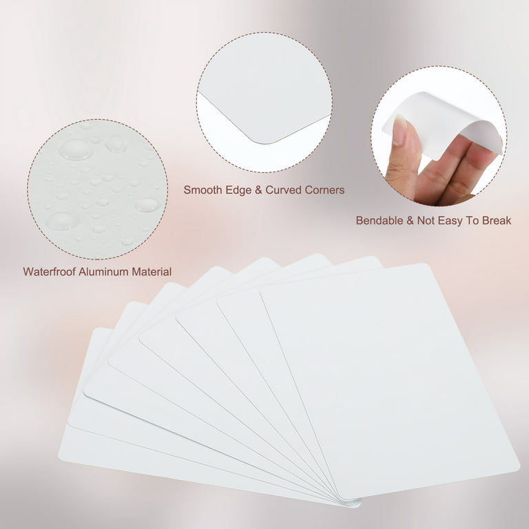 0.21mm Sublimation Metal Business Cards Blank Aluminum Printable Card,  White 300Pack 