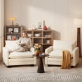 thumbnail image 2 of Cloud Accent Chair with Washable Cover, Noelse Corduroy Single Sofa Chair with Comfy Deep Seat, Modern Armchair with Pillow for Living Room Bedroom, Beige, 2 of 10
