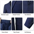 thumbnail image 3 of Wehilion Mens Suits Set Slim Fit Men 3 Piece Dress Suit Prom Blazer Wedding Formal Jacket & Vest & Pants Navy Blue XL, 3 of 7