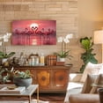 thumbnail image 4 of Indoor Elastic TV Cover 24", Red Flamingos TV Display Protector for LCD Desktop TV Hanging TV, Tropical Animal Romantic Silhouette at Dusk Sunset Glow Decorative TV Screen Dust Proof Cover Protection, 4 of 9