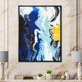 thumbnail image 2 of Abstract Blue and Yellow Waves 24 in x 32 in Framed Painting Canvas Art Print, by Designart, 2 of 5
