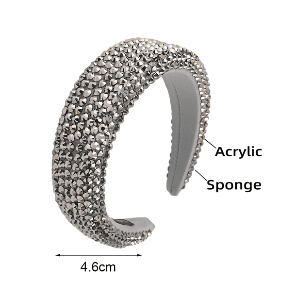 Diadema Ancha De Perlas Y Pedrería Para Mujer – Elegante Y Brillante, Ideal Para Bodas, Fiestas Y Regalos Especiales