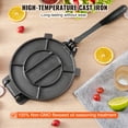 thumbnail image 3 of KFFKFF Pataconera Press, 8-Inch Dough Shaper for Tortilla and Roti, Pre-Seasoned Cast Iron Tortilla Maker, Robust Tortilladora Press with 100 Sheets of Parchment Paper, Flour Tortilla and Tawa Tool, 3 of 9