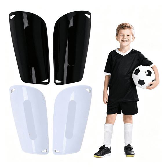BESTSKY Kids Soccer Shin Guards 2 Pairs Slip-In Youth Shin Pads for Boys Girls,Lightweight Pp Soccer Protective Gear Fits with Shin Guard Sleeves(Not Included),Toddler to Teen Sizes Multiple